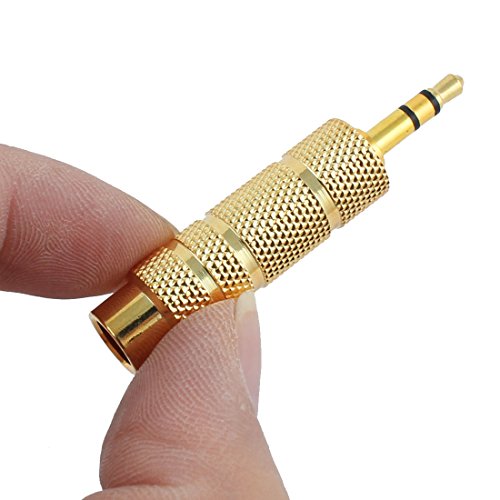 Adaptador uxcell 3.5mm macho a 6.25mm hembra miniatura 3