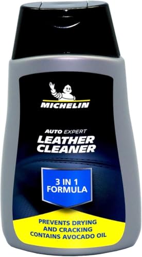 MICHELIN 101505 3 in 1 Leather Cleaner Solution 250ml | Car Seat Cleaner and Conditioner with Avocado Oil | Prevents Drying and Cracking | Premium Interior Care for Automotive Furniture Accessories