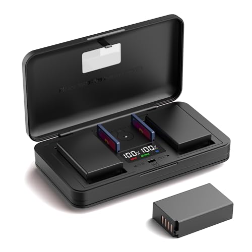 EN-EL20 (1020mA) Ensemble chargeur de batterie multifonction (comprenant deux batteries) compatible avec les appareils photo Nikon COOLPIX P1000 P950 AJ1 J2 J3 S1 BMPCC...