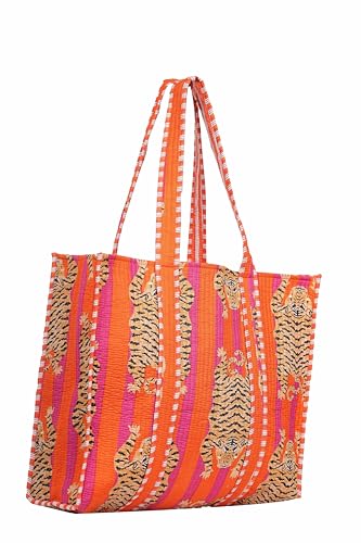 Image of INDACORIFY Cotton Printed Tote Bag Women Shopping Carry Bag Indian Handmade Shopping Bag Ethnic Baho Hippie Shoulder Market Daily Use Tote Bag