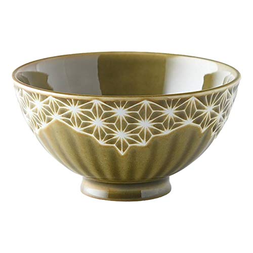 美濃焼 【うすかる】麻柄つなぎ 11cmごはん茶碗 アンバー 軽量食器