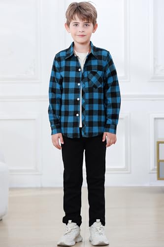 Image of Betusline Boy and Men Button Down Plaid Shirt | Soft,Breathable and Comfortable Fabric