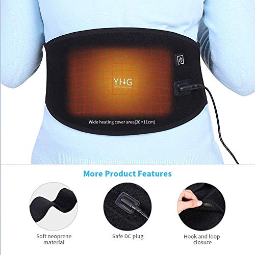 Waist Heating Pad - Electric Heated Waist Belt for Lower Back Hot Therapy Pain Relief Lumbar Spine Arthritis, Strains, Sprains, Stiffness for Abdominal Menstrual Cramps