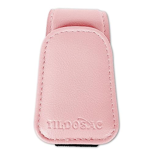 Image of TILDOSAC Sunglasses Holder for Car Visor, Leather Magnetic Glass Holder for Car, Sunglass Clip for Car Visor,Pink