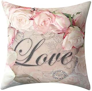 Fashion sofa cushion cover Rose Lily Pillow Pillowcase Pink Girl Heart Square Throw Pillow Cases Sofa Bed Bedroom Home Decor Car Throw Pillow Covers