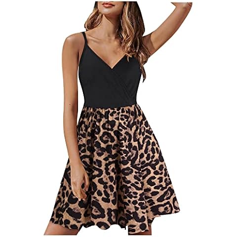 ZXZX Women’s Casual V-Neck Sleeveless Loose Summer 2022 Dress Cover