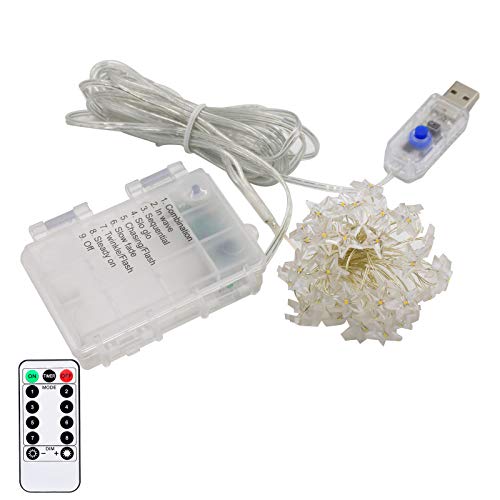 Shimmer Forest Twinkle Star String Lights 40 Led Spring Garden Decorative Indoor Outdoor Fairy Light Usb & Battery Operated Lights 13Ft Waterproof Lights With Remote Control For Festival Party Bedroom Decoration thumb #6