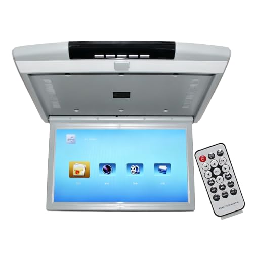 Reproductor de vídeo para coche de 17,3 pulgadas HD, monitor 1080P con HDMI, USB y SD, gris