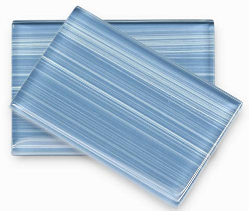 Coastline Blue, Hand Painted Glass for Tile Kitchens and Bathrooms