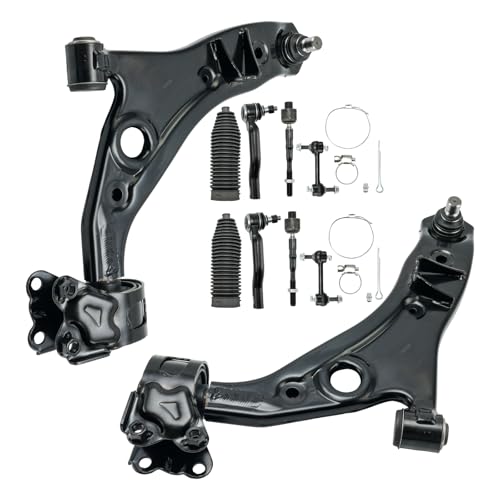 PHILTOP 10pcs Front Suspension Kit Fit for Ford Edge 2007-2014, Lincoln MKX 2007-2015, 2 Lower Control Arms 2 Sway Bars 4 Inner & Outer Tie Rods 2 Boots Replacement