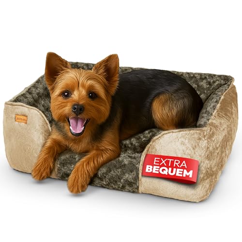 BOUCHABEL Kuscheliges Hundebett – Hundekissen, Hundekorb, Hundebett für kleine Hunde, weiche Hundecouch, waschbar und rutschfest, Füllung aus PP‑Baumwolle und geschreddertem Schaumstoff