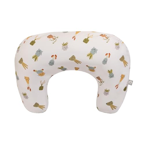 Image of Boppy Nursing Pillow - Ergonomic Bottle & Breastfeeding Pillow with High, Firm, Large Area, Water-Repellent Cushion with Washable Cover; Baby Safety Alliance Verified - Tan Happy Houseplants
