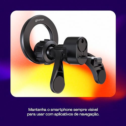 Geonav Suporte Veicular Magnético Universal, compatível com smartphone até 6,7 polegadas, magsafe, S
