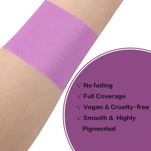 BADCOLOR Light Purple Face Paint Stick, Cream Lavender Periwinkle Eye Black, Sweatproof Waterproof for Sports Violet Lilac Halloween SFX Ursula Cosplay Costume Makeup