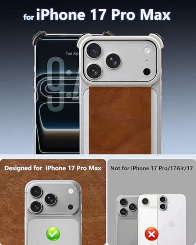 Coque iPhone 17 Pro Max cuir béquille antichoc sans cadre fine - 6