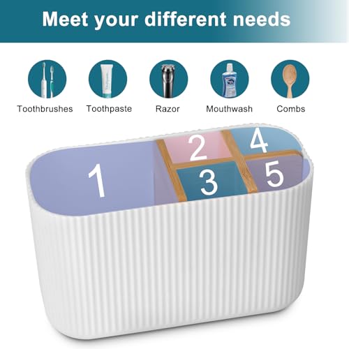 PARKMANI Toothbrush Holders for Bathrooms, Kids Electric Toothbrush and Toothpaste Holder, Toothbrush Caddy Organizer for Bathroom Countertop (White) - Cosy Home Interiors PARKMANI Toothbrush Holders for Bathrooms, Kids Electric Toothbrush and Toothpaste Holder, Toothbrush Caddy Organizer for Bathroom Countertop (White) - Image 4