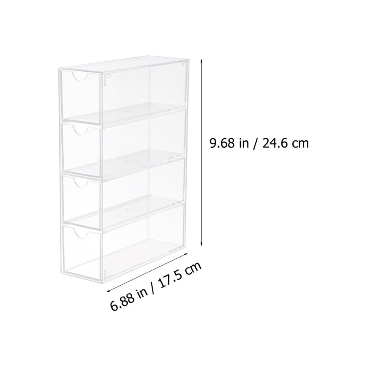 SOIMISS 2 Stück Transparente Brillenbox mit 4 Schubladen aus Ps für Brillen