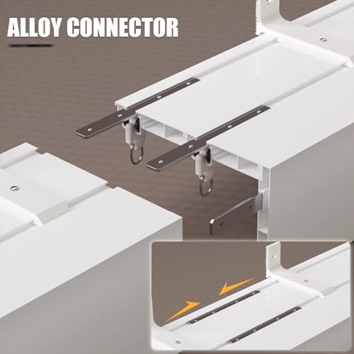 Three-in-One Double Curtain Track System - Heavy Duty Silent Sliding Rail for Wall/Ceiling - Decorative Panel Box, Customizable Gold Finish, 4.1m (13.5ft)