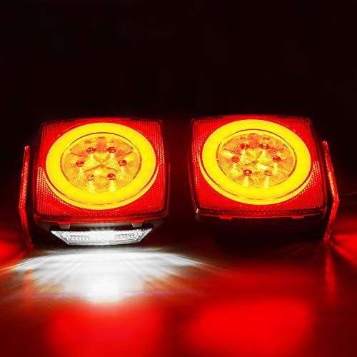Linkitom New Halo Submersible Led Trailer Light Kit, Super Bright Brake Stop Turn Tail License Lights For Camper Truck Rv Boat Snowmobile Under 80 Inch, Ip68 Waterproof #TOP2