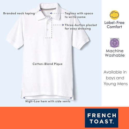 French Toast Short Sleeve Pique Polo T-Shirt4