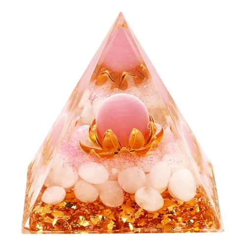 Pyramid Rose Quartz Stone, Crystals Stones Pink, Rose Quartz Orgonite Pyramid, Reiki Crystal Pyramid, Crystal Stone Pyramids Positive, Esoteric Gifts for Home Decoration, Meditation