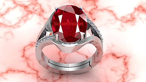Bague réglable rubis de Birmanie ajustement parfait sans erreur de taille argent