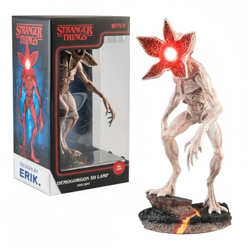 Grupo Erik Rechargeable Lamp - Stranger Things Merchandise | Battery Lamp Desk Mood Light Gaming Light | Demogorgon Figure Stranger Things Gifts Cool Room Decor Halloween Lights