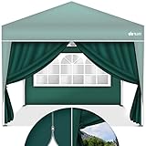 tillvex® 2X Seitenwand für Pavillon 3x3m | Faltpavillon Seitenteile wasserabweisend | Seitenfenster & Reißverschluss | Seitenwände für Gartenzelt Partyzelt