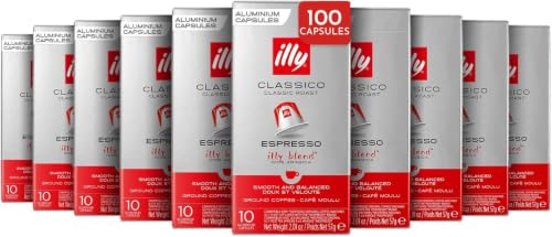 Image of illy Espresso Capsules, Classico Medium Roast, 10 Count, 10 Pack