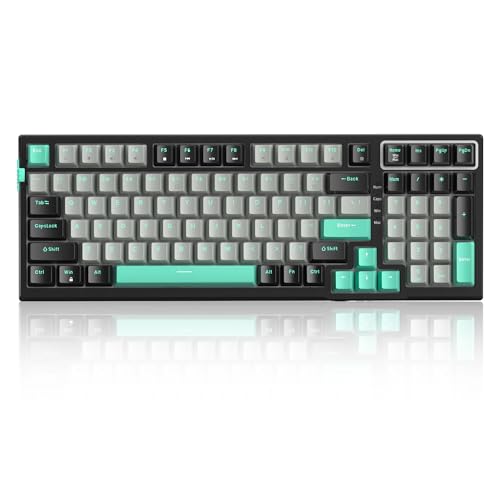 Image of MageGee SKY98 Mechanical Gaming Keyboard, 96% Gasket Hot Swappable Wired Custom Creamy Keyboard with 5-Layer Sound Dampening, RGB Backlit, NKRO for Win /Mac (Dark Elf, Blue Whale Switch)