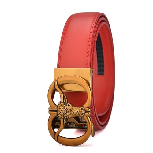 Double Row Stitch Leather Ratchet Belt - 1 3/8" (35mm) Strap Engraved Longhorn Bull Cattle Head Automatic Buckle2