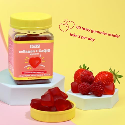 Collagen Peptides CoQ10 Vitamin Gummies. Vitamins A C Supplement, Biotin. Supports Collegen Production (60 chewable Gummy), Beauty Supplements Hair Skin Nails. Red Berries Flavour Women, Men - Image 5