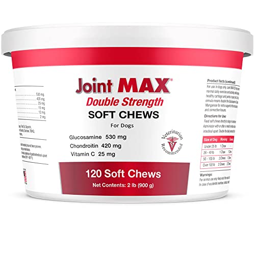 Joint Max Double Strength Soft Chews For Dogs - Vitamins, Minerals, Antioxidants - Glucosamine, Chondroitin - Beef Flavor - Maximum Joint Health Supplement - 120 Chews #TOP4