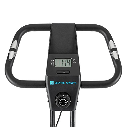 Capital Sports Azura X1 X-Bike - Ergometer, Hartslagmeter, 8 Niveaus Weerstand, 7 Niveaus Verstelbaar, Rugleuning, max. 120 kg, wit of zwart - Afbeelding 5