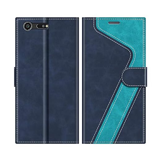 MOBESV fodral kompatibel med Sony Xperia XZ Premium, magnetiskt mobilfodral flip-fodral till Sony Xperia XZ Premium telefonfodral, Mörkblå