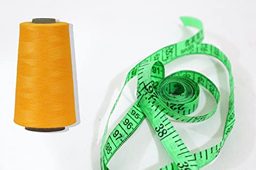 Image of Ace International Exports 3000M Overlock Polyester Sewing Thread Set Box Yarn Spools Cone Yellow (Pack of 10)