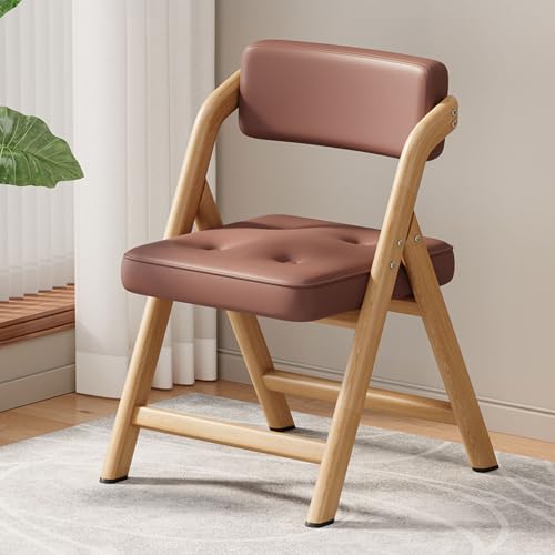 Silla plegable de comedor – Portable Solid Wood Kitchen Chairs, Ergonomic Leather Design, No Assembly Required, Ideal for Parties, Picnics & Home Office – 1 Piece Magenta