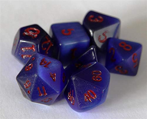 Cystal Caste Catseye blue 14mm dice set