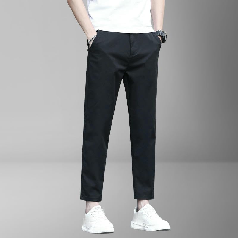 Men's Summer Thin Ice Silk Nine-Tenths Slim Straight Loose Versatile Casual Pants3