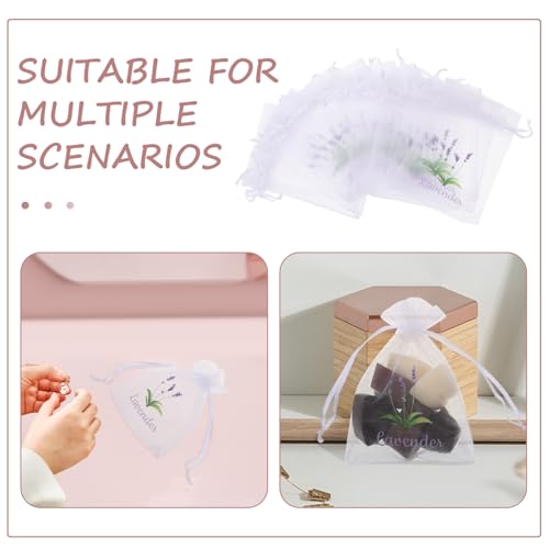 20 bolsas de organza para sachets de lavanda miniatura 3