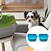 KiBcsLic 2X Pet Hanging Food Bowls Durability Covenient Portable Pet Cage Feeder Dog Crate Feeding Bowls for Puppy Cat Small Animals, Blue