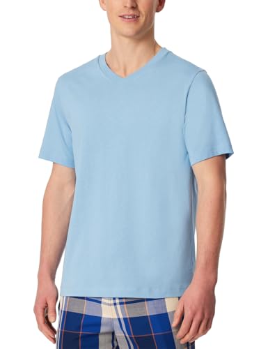 T-Shirt à Manches Courtes Schiesser Homme Col en V Coton Biologique Mix + Relax Noir Blanc