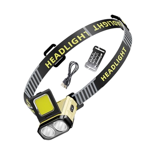 Linterna Frontal Recargable,Con USB Frontal Para Acampada Senderismo Aire Libre - Impermeable y Potente para Ciclismo, Construcción, Emergencias, Camping, Senderismo, Pesca y Viajes al Aire Libre
