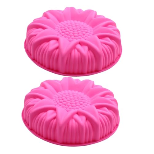LIGIGWASH 2 piezas Molde para Pastel de Silicona con Diseño de Girasol Molde Hornear Resistente al Calor Herramienta DIY para Repostería