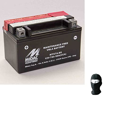 Compatible avec Yamaha NXC Cygnus X 125 2004 A 2006 Batterie MIDAC MTX7A-BS DÉJÀ PRÊTE Charge avec Liquide DÉJÀ INSÉRÉ 7 AH AMPÈRE 12 Volt 150X87X93MM