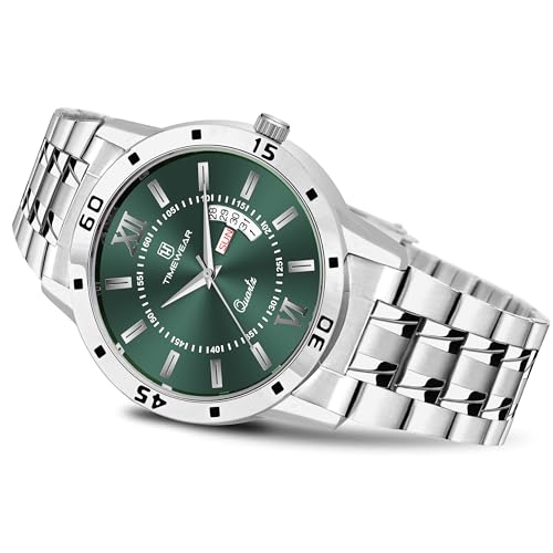 TIMEWEAR Analog Day Date Functioning Stainless Steel Chain Watch for Men