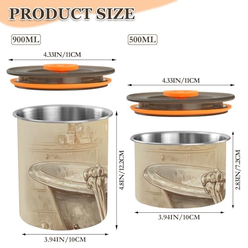 Recipiente de almacenamiento para café de acero inoxidable 17oz miniatura 3