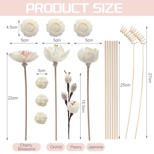 Set de 18 palitos difusores de aroma de rattan miniatura 4