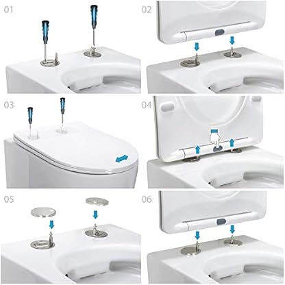 Adige Design Hänge WC spülrandlos Toilette inkl. WC Sitz mit Softclose Absenkautomatik + abnehmbar – Bild 6