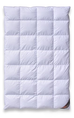 daunen-federn.de Canada Daunendecke 155x220 WARM, Hochwertiges Luxus Winter Daunenbett – kanadische Polar Landdaunen Klasse 1, Made in Germany